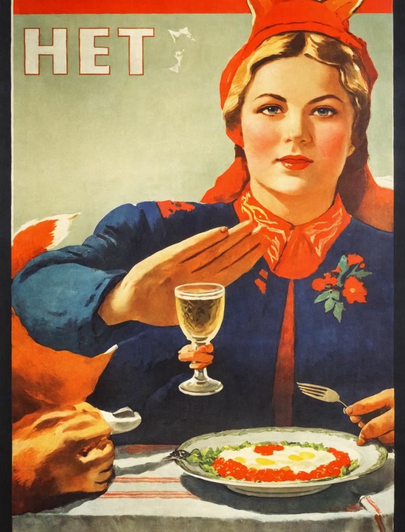 03005-4151177642-soviet poster girl with fox ears sits at the table and eats, man reach out her goblet_lora_Soviet-poster_1_.png